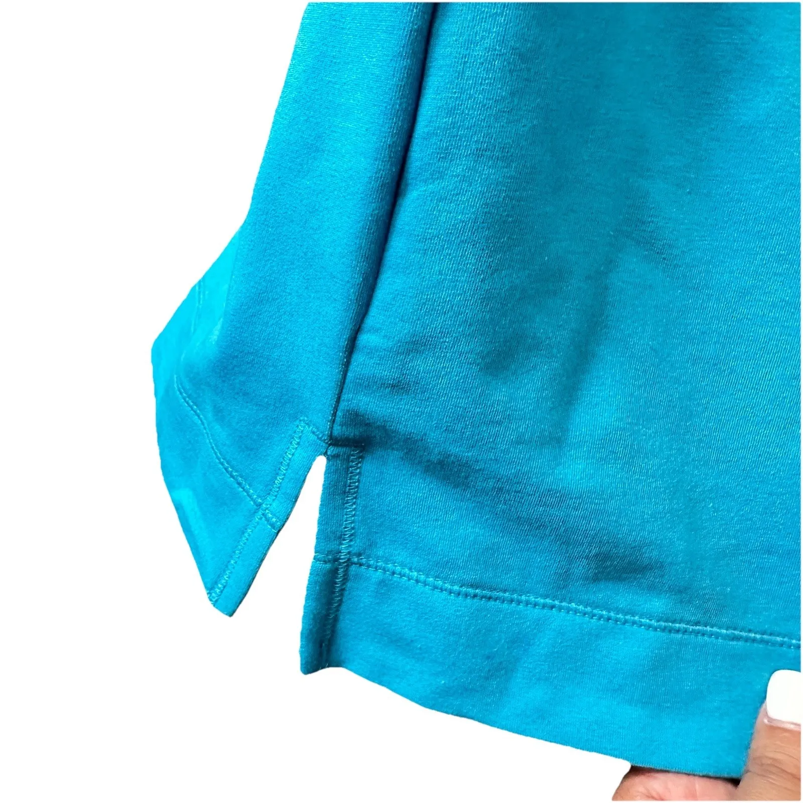 Chico's Blue Hooded Dress Size 0 (S/M) Pocketed‎ Lounge Sporty Coastal Casual - Image 9