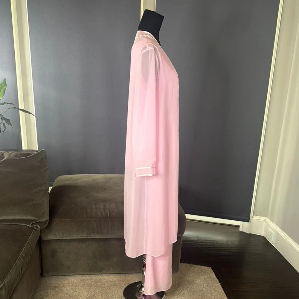 Women’s Pink Chiffon 3 Piece Formal Mother of the Bride Pants Suit Size 8 NEW - Image 3