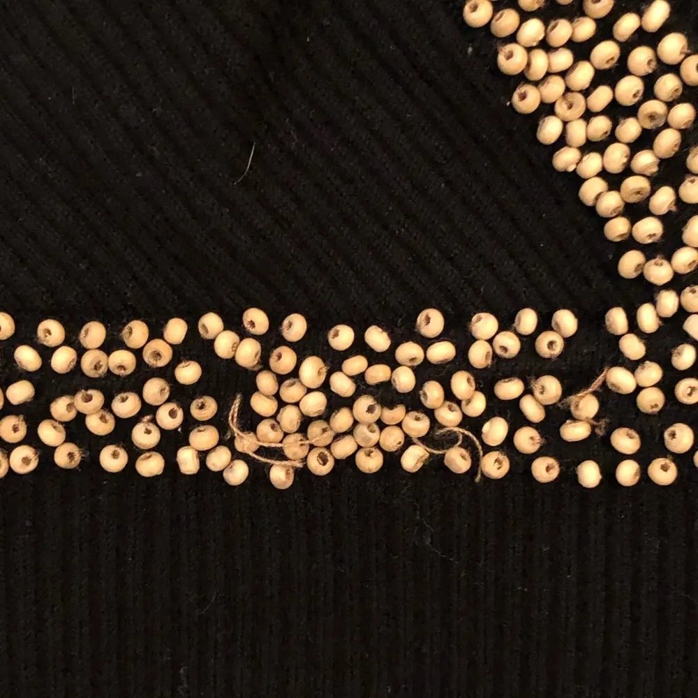 Mango Knit Beaded Tank Top Black M - Image 6