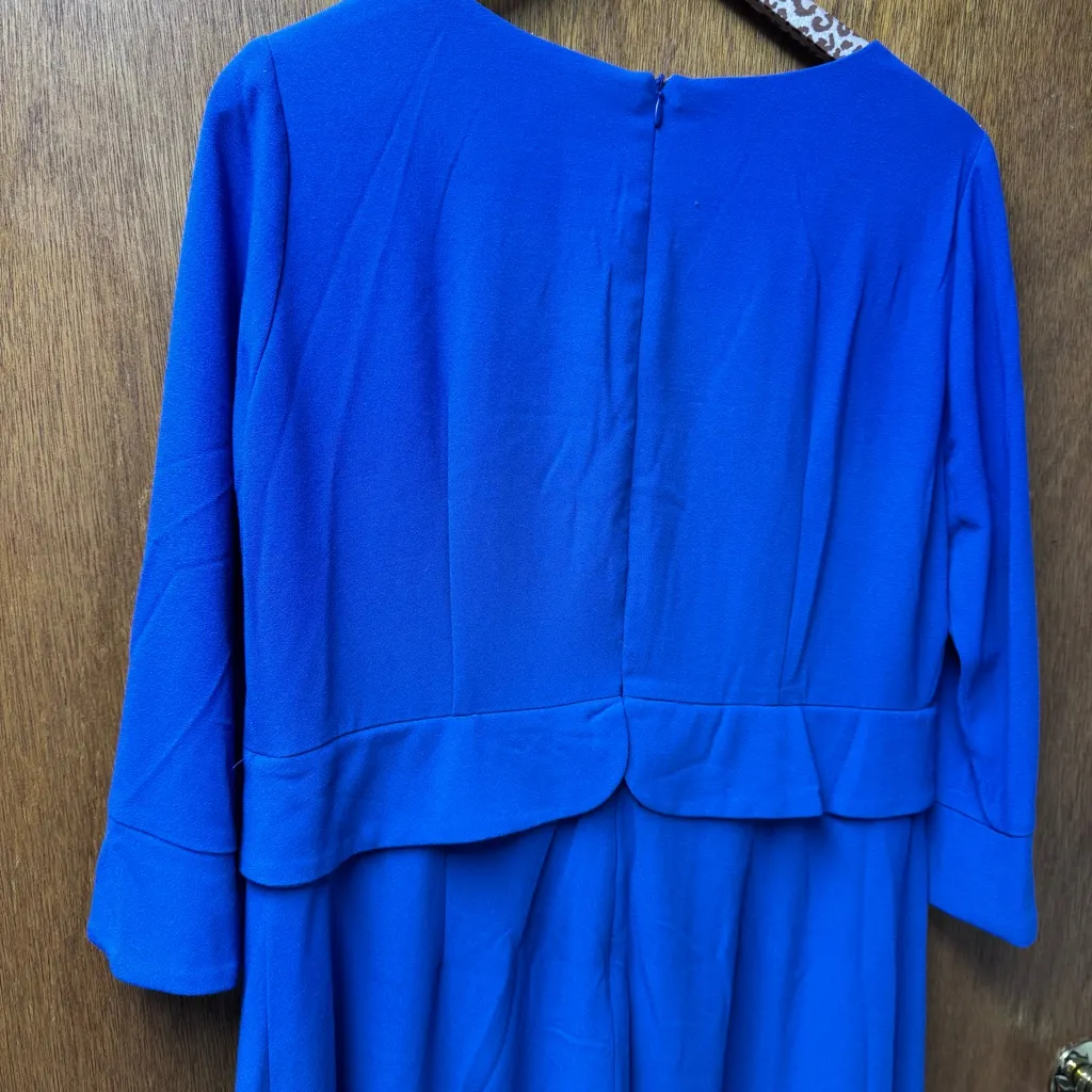 NEW Seraphine Luxe Square Neck Waist Detail Maternity Dress Blue US 12 NWT Size undefined - Image 6