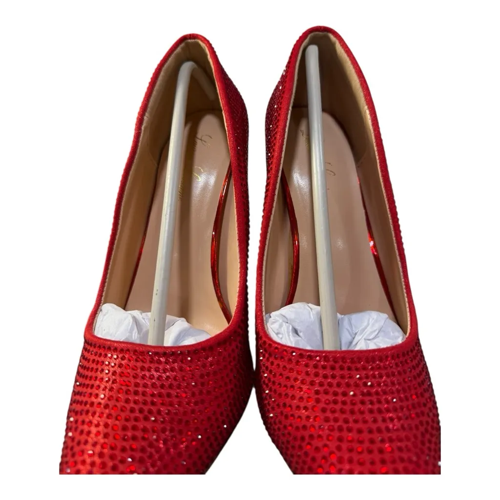Lauren Lorraine Dori Red Rhinestone Pumps – Size 7.5 – New With Box - Image 5