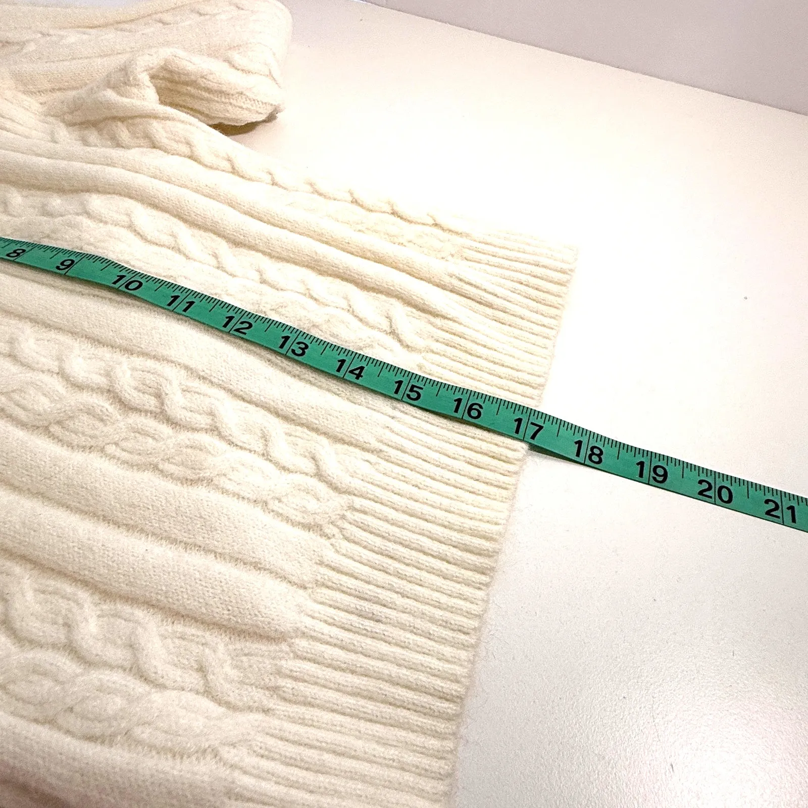 Cloud Ten Cable Fisherman Criss Cross Sweater Sz Sm Y2K Cropped Style - Image 7