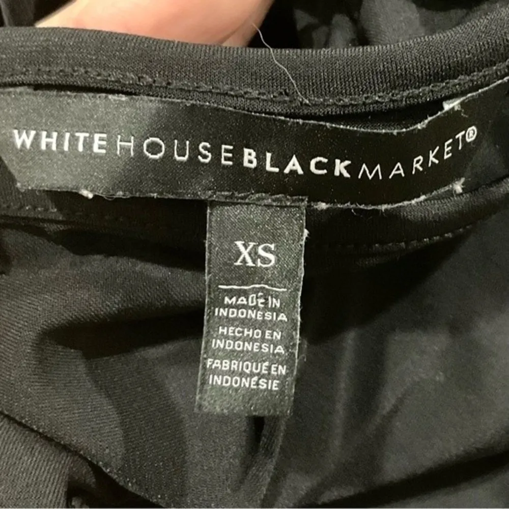 WHBM Black Sleeveless Tank Dress Border Stripe Sz XS White House Black Market - Image 7