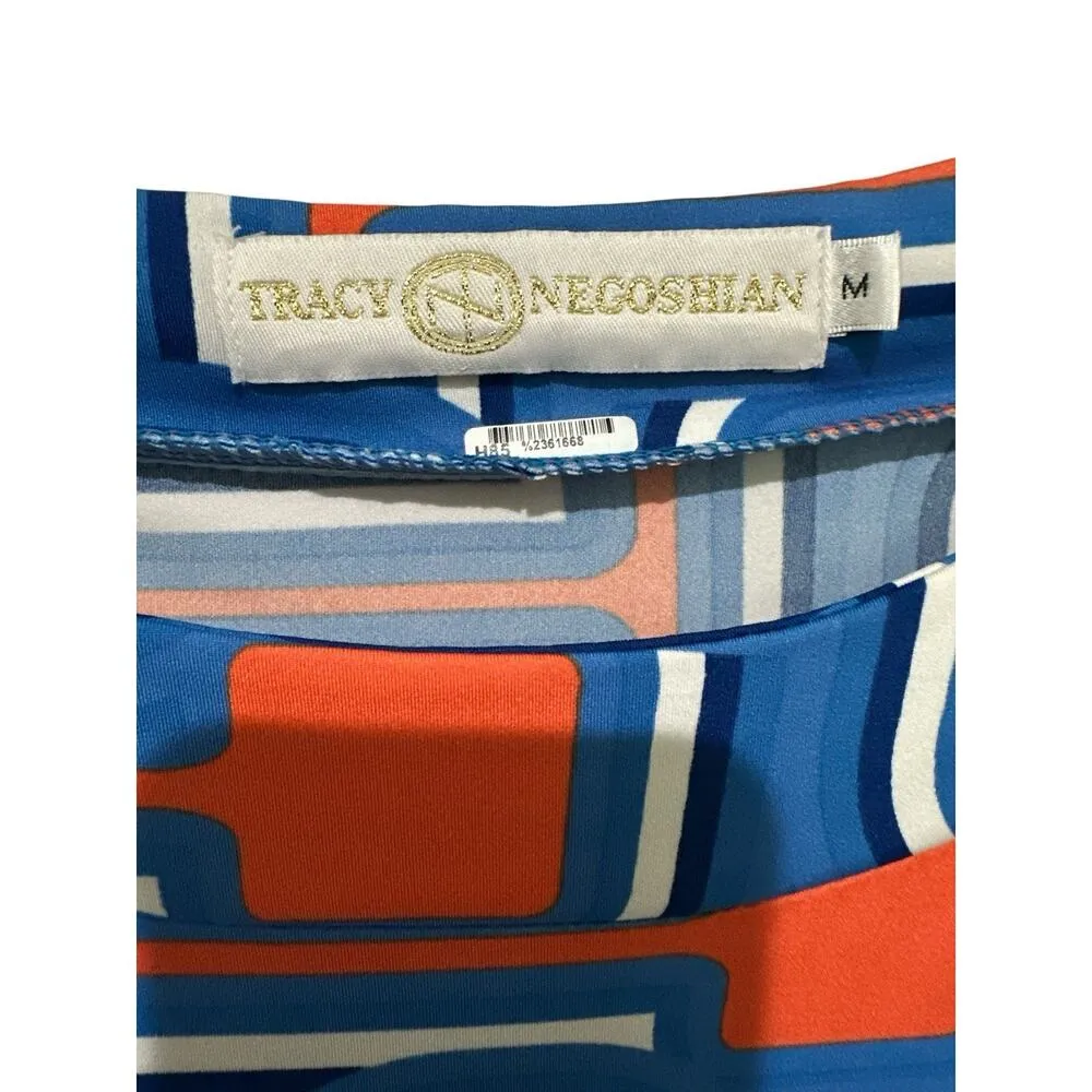 Tracy Negoshian Women M Shift Dress Artsy Retro Resort Cocktail Preppy - Image 9