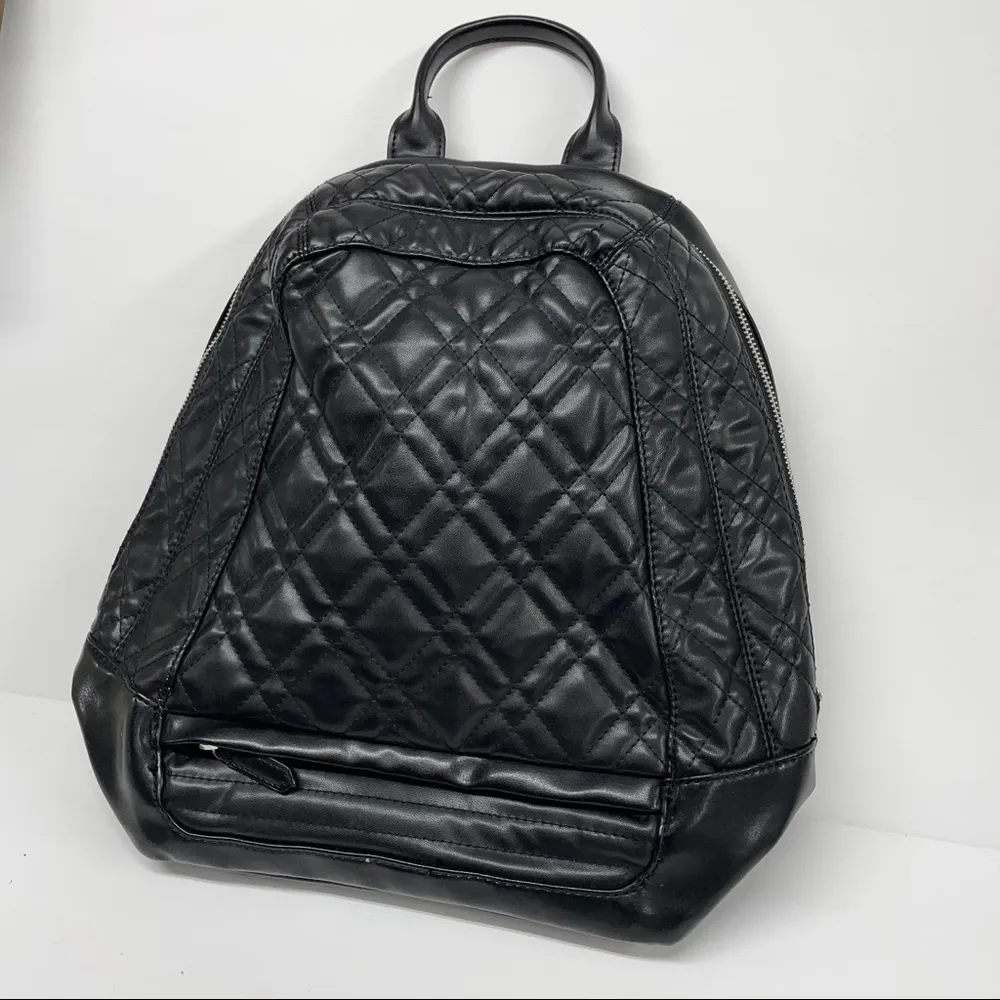 ZARA  Faux Leather Black Quilted Backpack - Image 5
