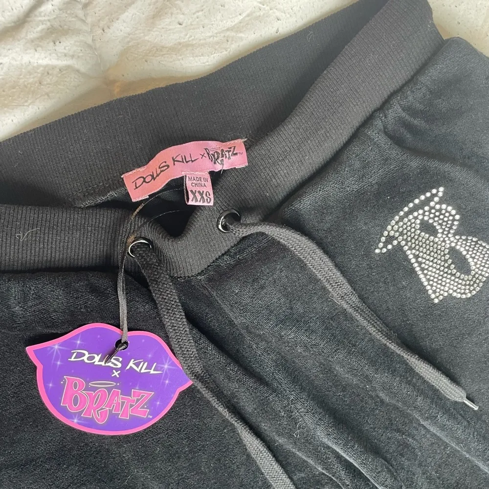 Black Velour BRATz Dark Keep It Glossy Track Pant - Image 3