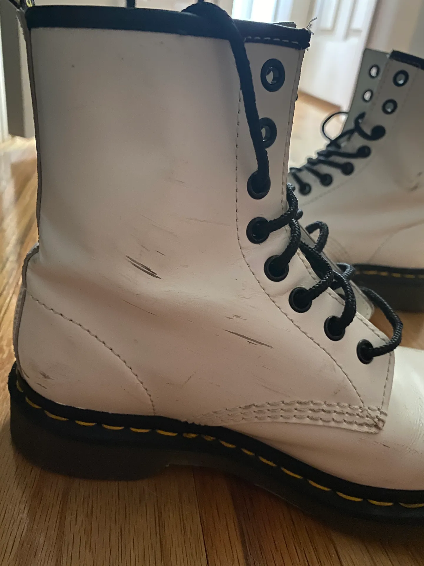 Doc Martens White 1490 Leather Lace Up Boots - Image 10