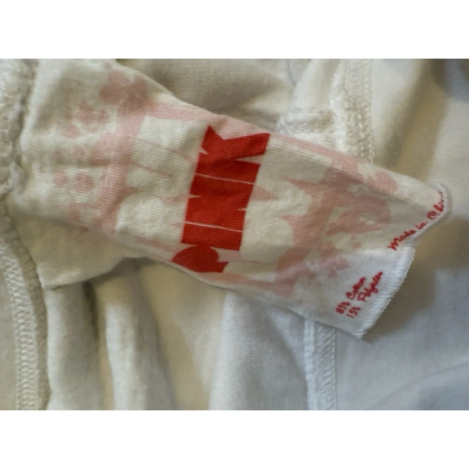 Victoria’s Secret pink white Crop Fold Over Bling Love Y2k crop pants Velour S - Image 6