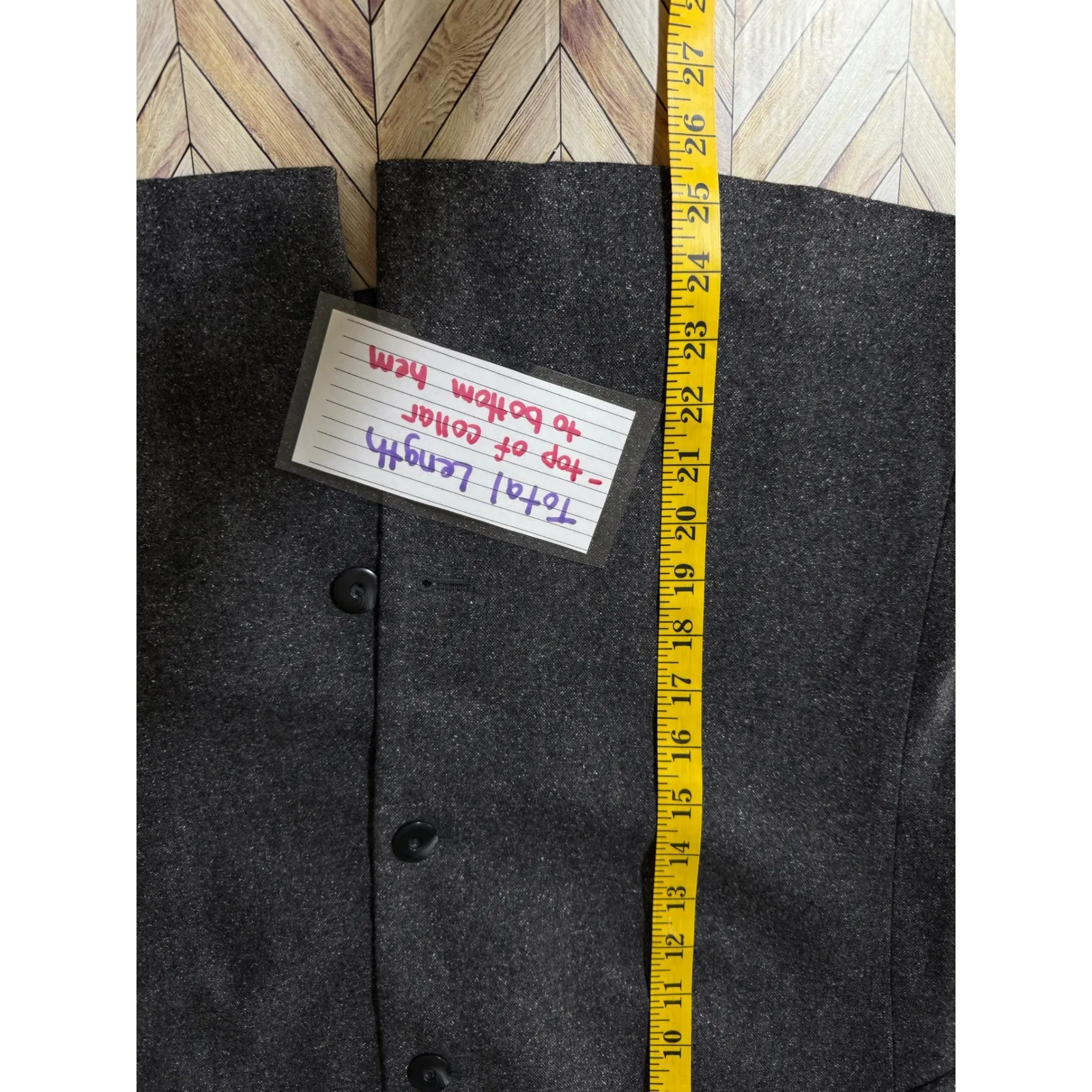 Austin Reed Dark Gray Wool Blend Blazer Jacket 16WP Plus Size Career Classic - Image 10
