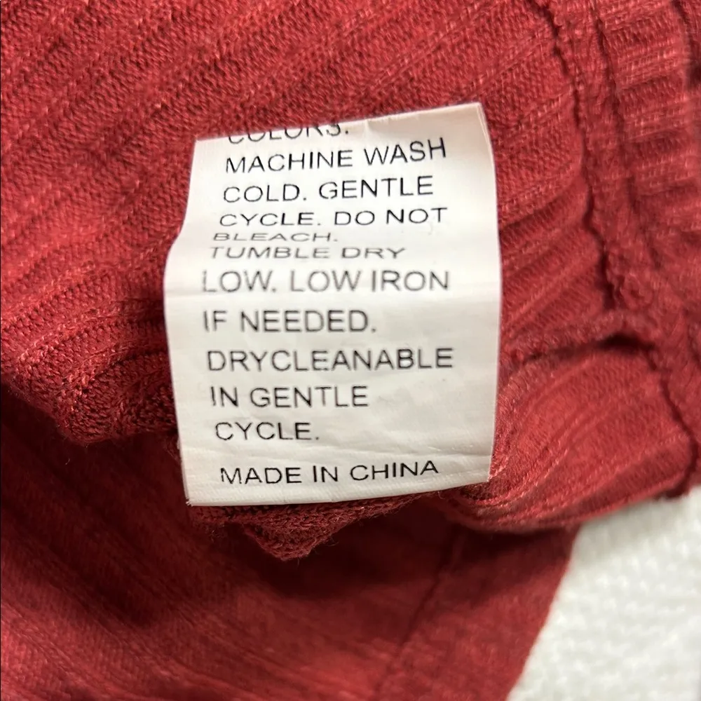 Rust Colored Ribbed Long Sleeve Cropped Top Size XS - Image 5