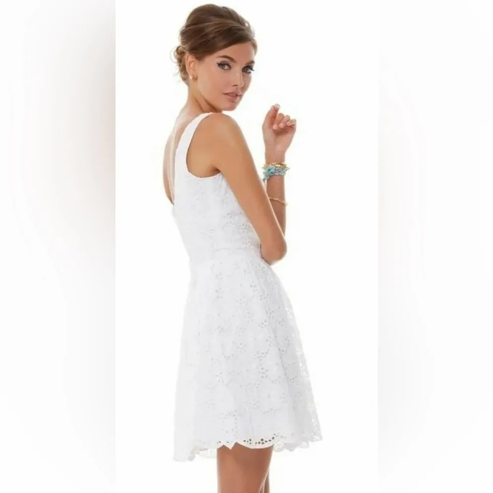 Lilly Pulitzer Calhoun Scoop Neck Charleston Eyelet Dress White Size 0 NEW - Image 5