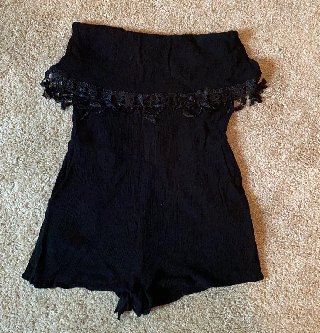 Strapless Black Romper Size M - Image 2