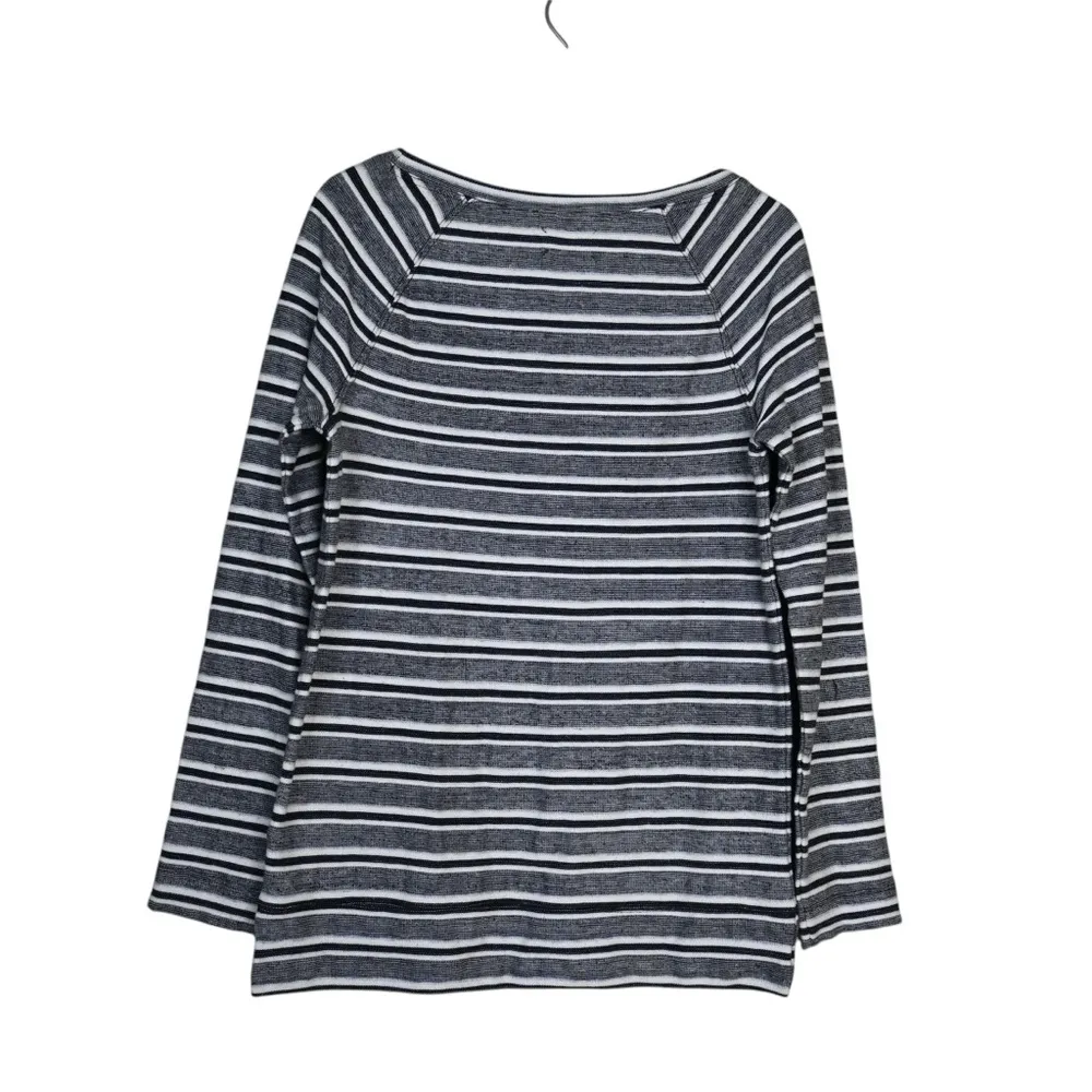 Lou & Grey Womens S Grey Striped Long Sleeve Top - Image 2