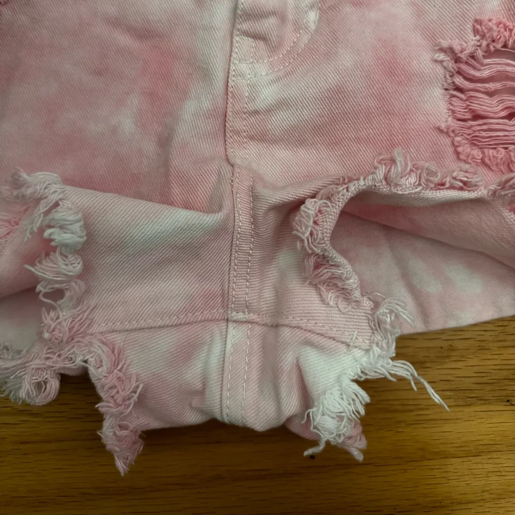 Forever 21 Pastel Yellow Pink Blue Denim Colorful Distressed Summer Shorts Sz 31 - Image 10