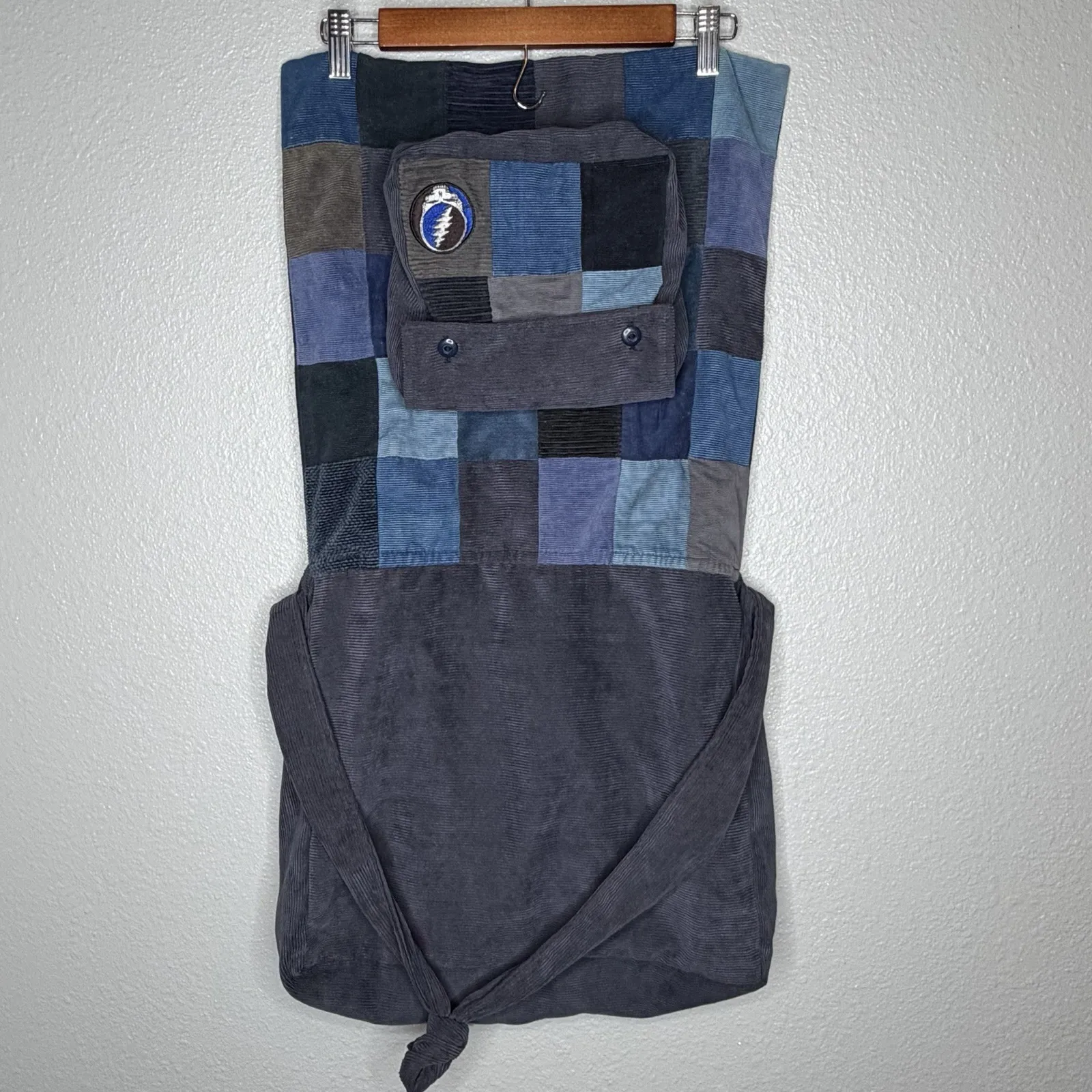 Gypsy Rose Y2K  Grateful Dead Patchwork Corduroy Tote Backpack Boho Bag - Image 2