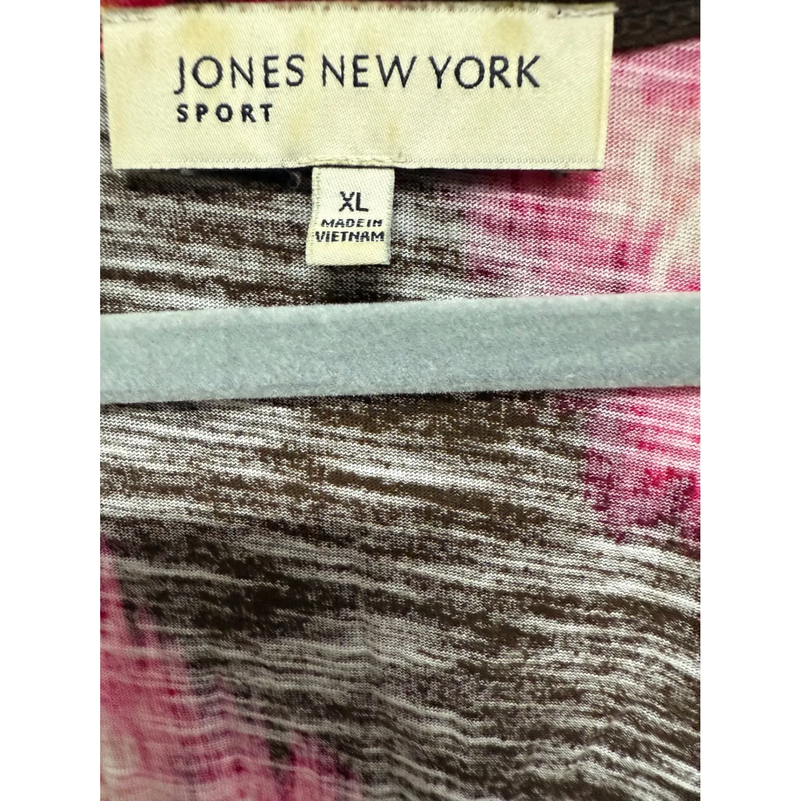 Jones New York Tie Dye Abstract Tunic Mini Dress Size XL Black Hot Pink Artsy - Image 6