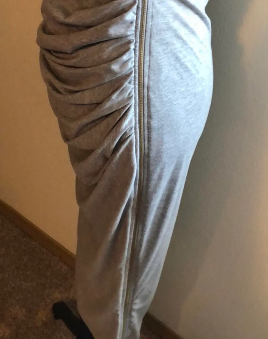 NWOT  Gray Ruched Dress Size S - Image 3