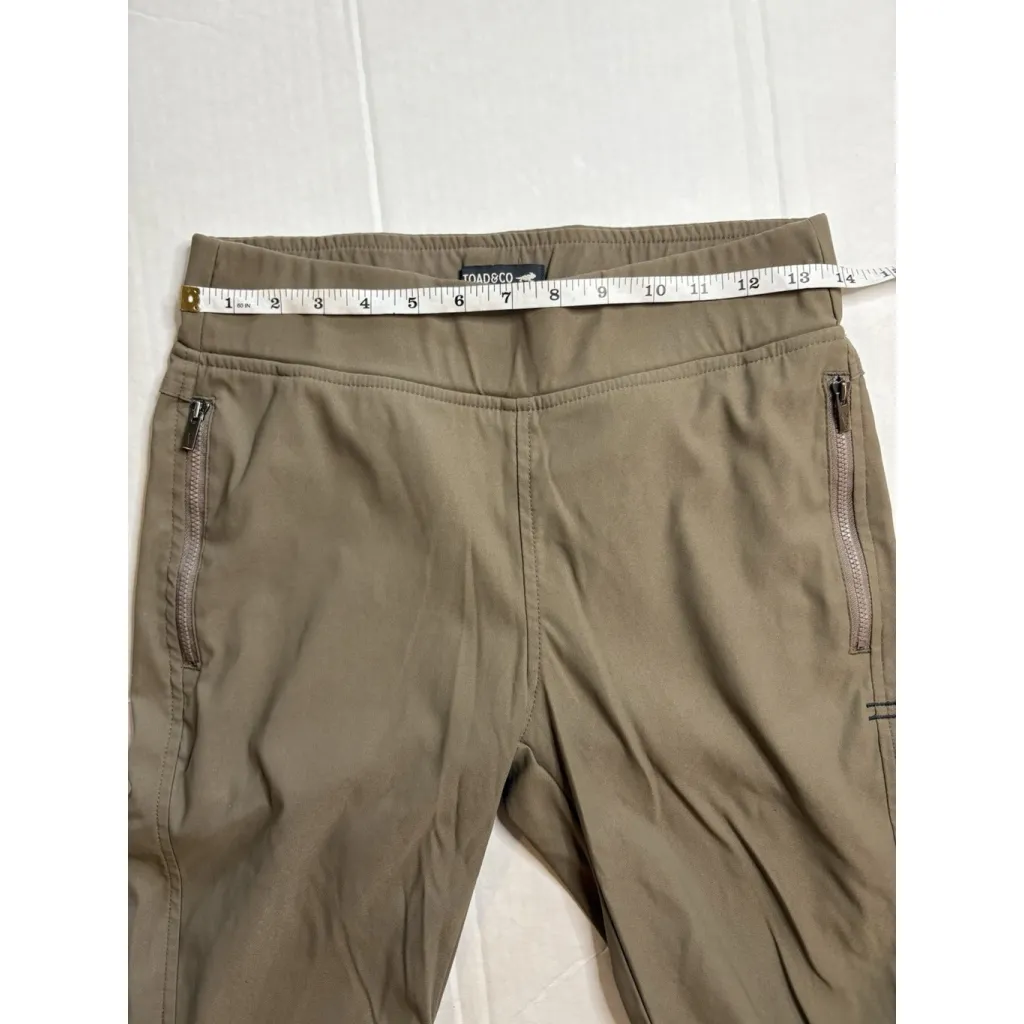 Toad&Co Flextime Moto Crop Pants Womens 6 Brown Tan Stretch Nylon Pocket Outdoor - Image 9