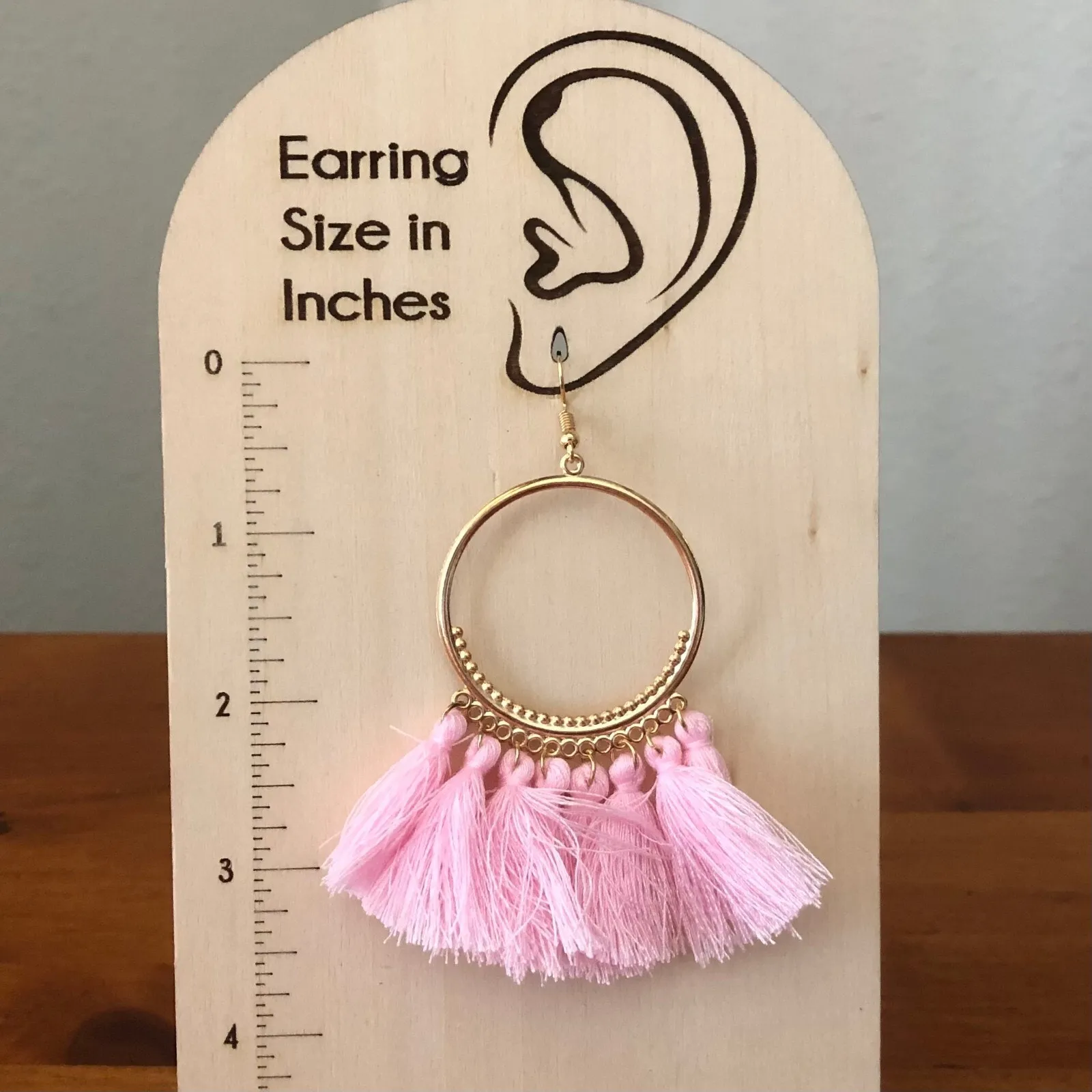 Set of 6 Boho Statement Earrings Tassel Fringe Feather Festival Hook Clasp NWOT - Image 4