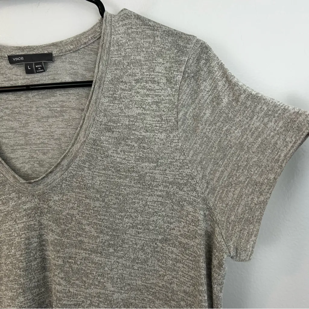 Vince Lot Grey V-Neck Short Sleeve Top & Black Ribbed Tank Top Size Large - Image 5