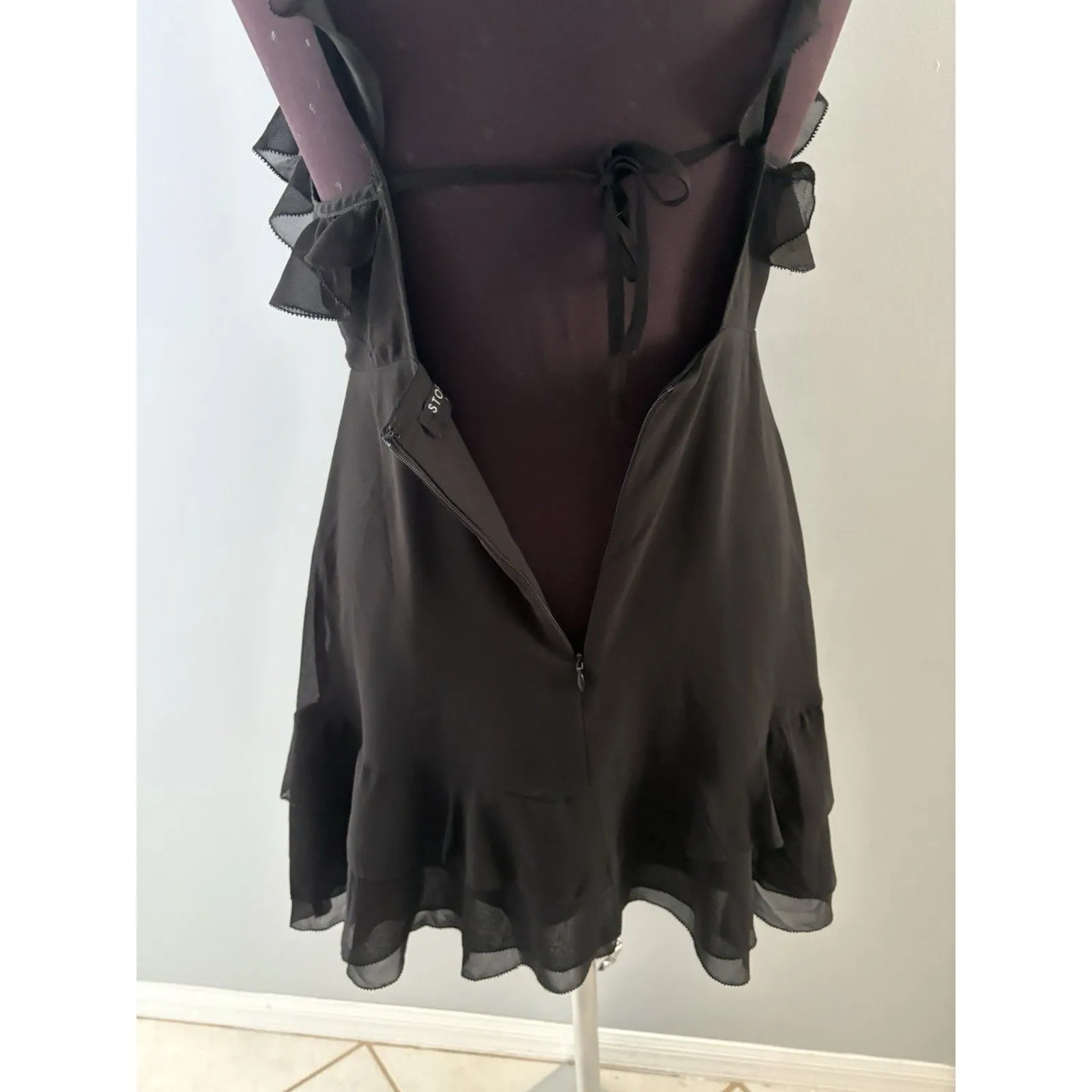 Storia Babydoll Dress Size S Black Ruffled Mini Witchy Goth Whimsy Feminine Y2K - Image 5