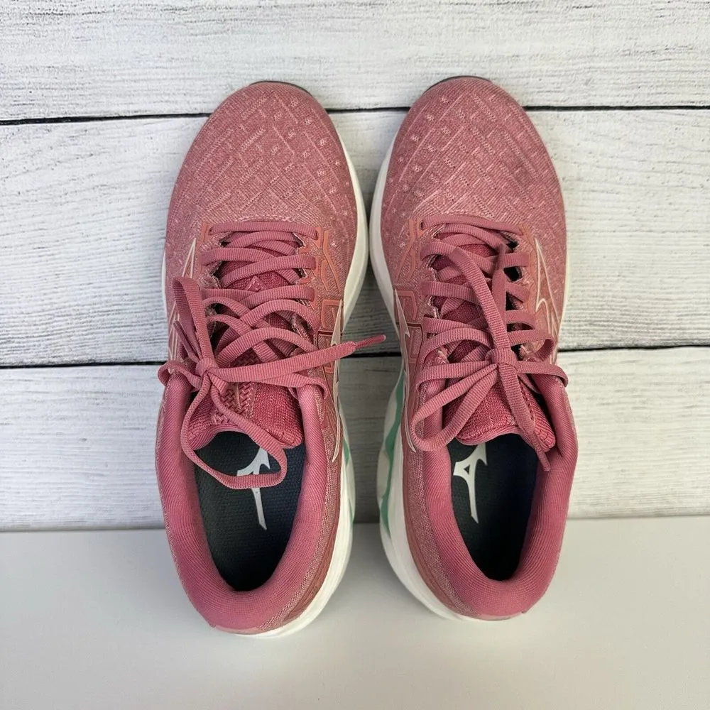 Mizuno Wave Inspire 18 Pink Rosette Snow White Running Shoes Women's Size 7.5 US - Image 7