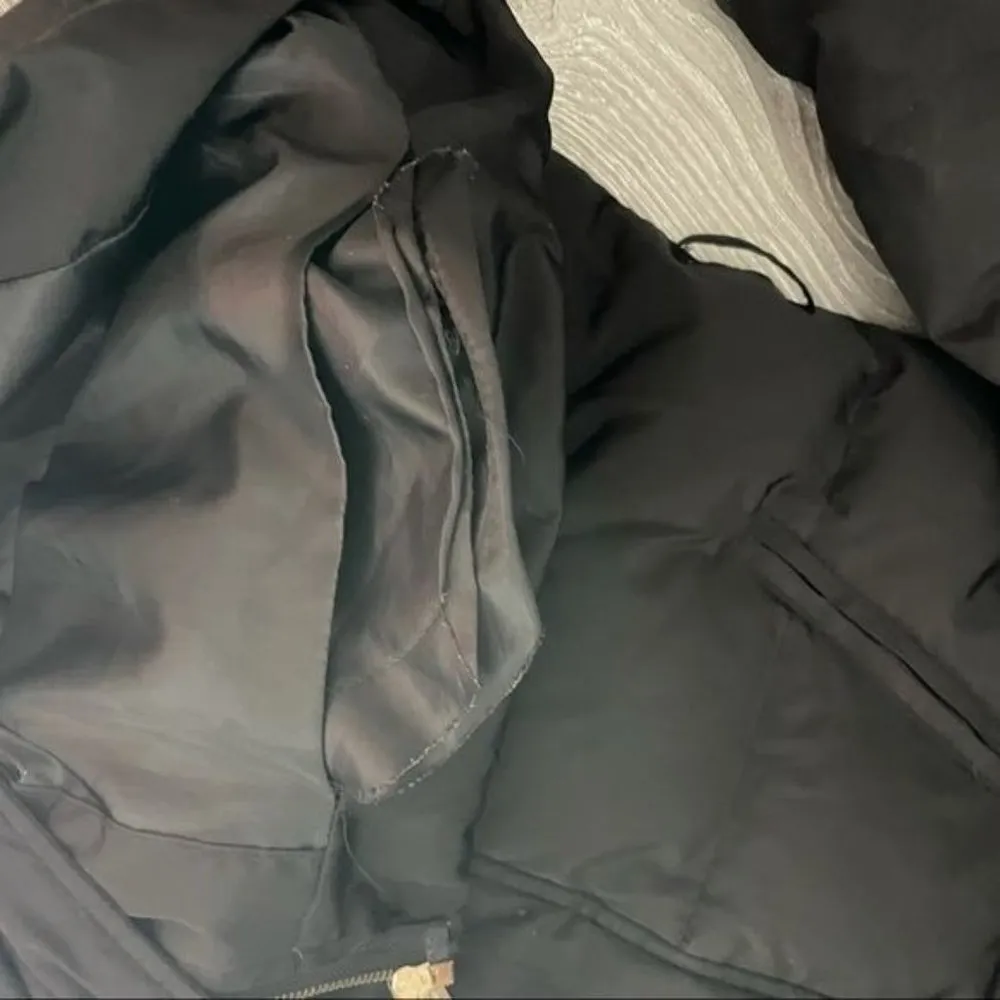 Michael Kors down feather long sleeve puffer jacket black gold buttons high coll - Image 10