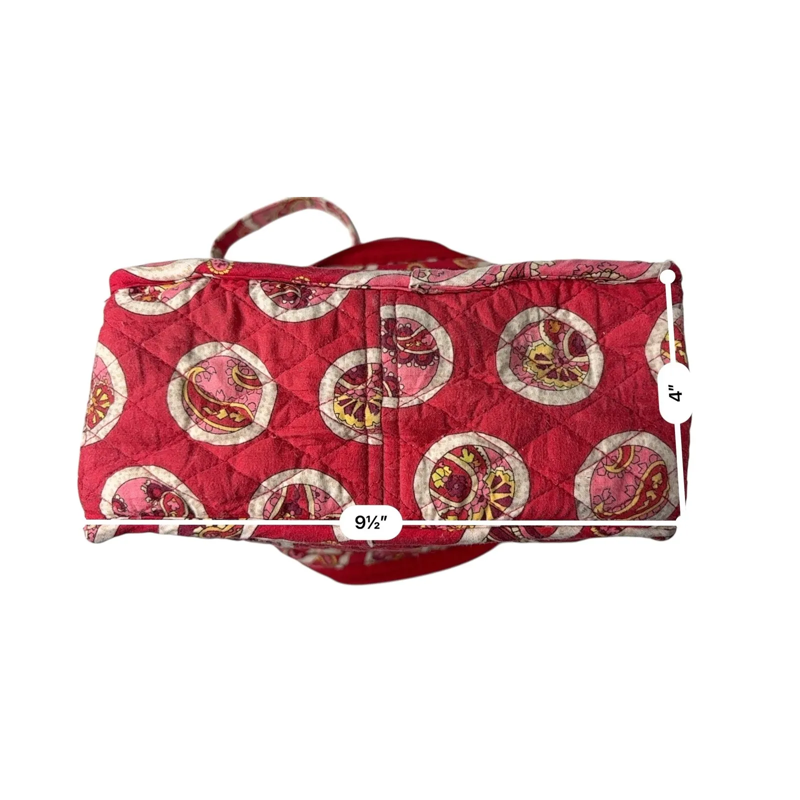 Vera Bradley Quilted "Rosey Posies" Red Backpack Handbag Bohemian Floral - Image 4