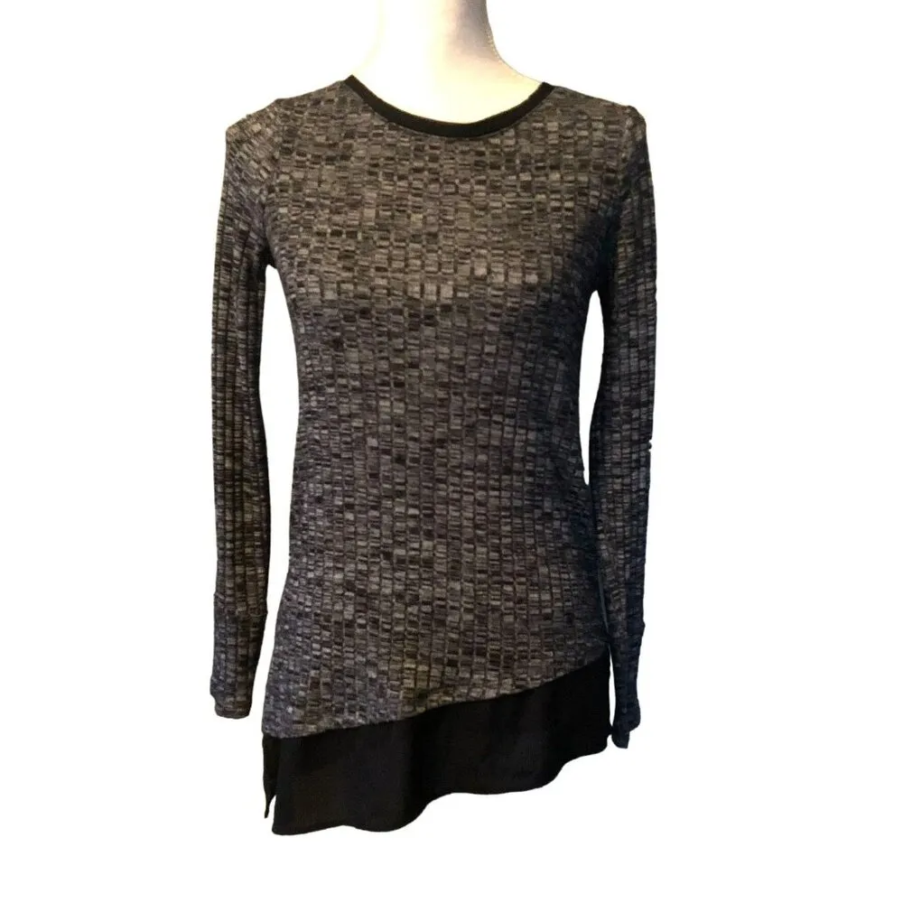 Simply Vera Vera Wang Blouse Womens XS Used Black Gray - Image 3