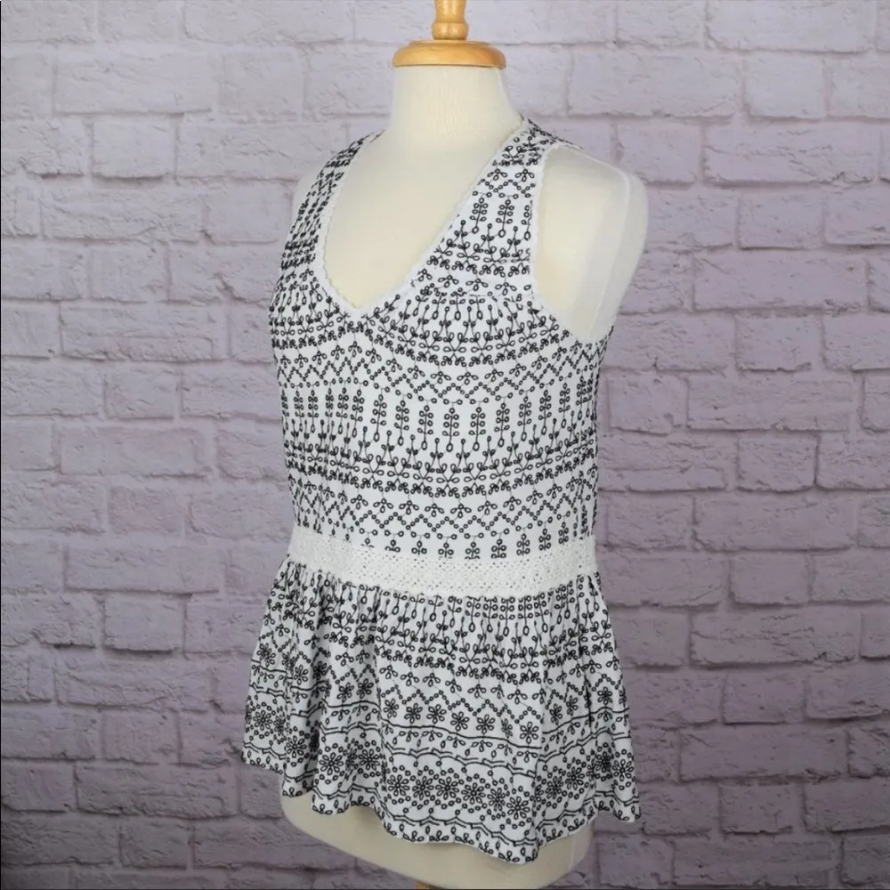 Anthropologie Maeve Cammie Embroidered Peplum Top - Image 8