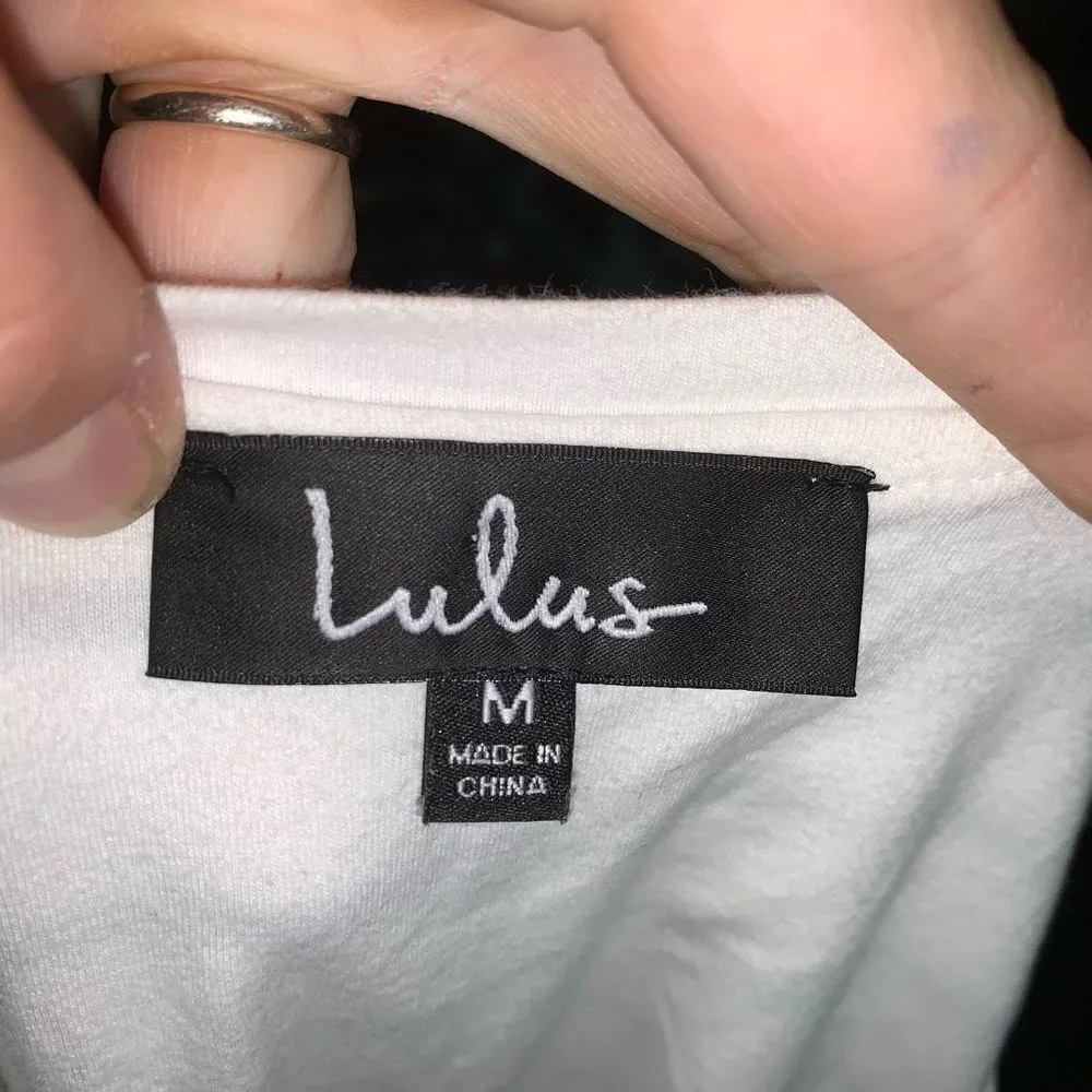 Lulu’s Cafe Society cream & black comfortable M T-shirt dress - Image 4