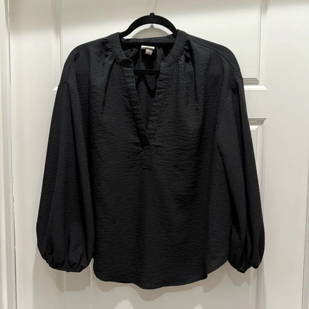 A New Day Set of 2 Black and White Print Long Sleeve Blouses - Image 3