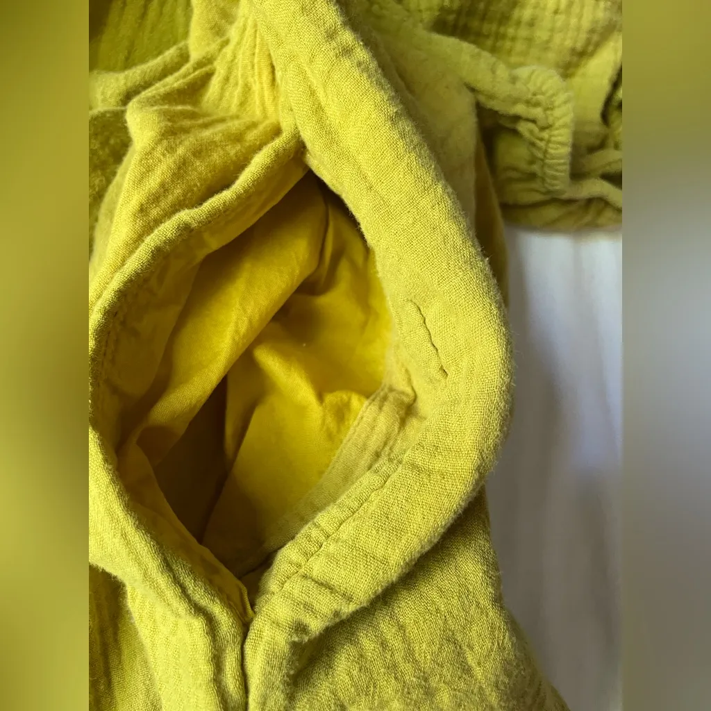 Universal Thread Smocked Gauze Yellow/Green Puff Sleeve BabyDoll Dress - Image 8