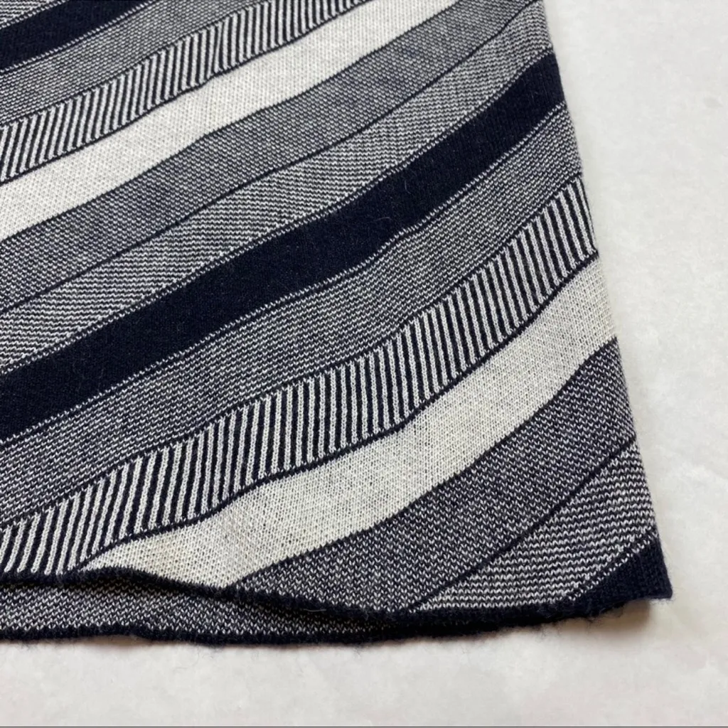 Ann Taylor Factory Striped Sweater Shift Dress Navy White 3/4 Sleeve Size L - Image 4