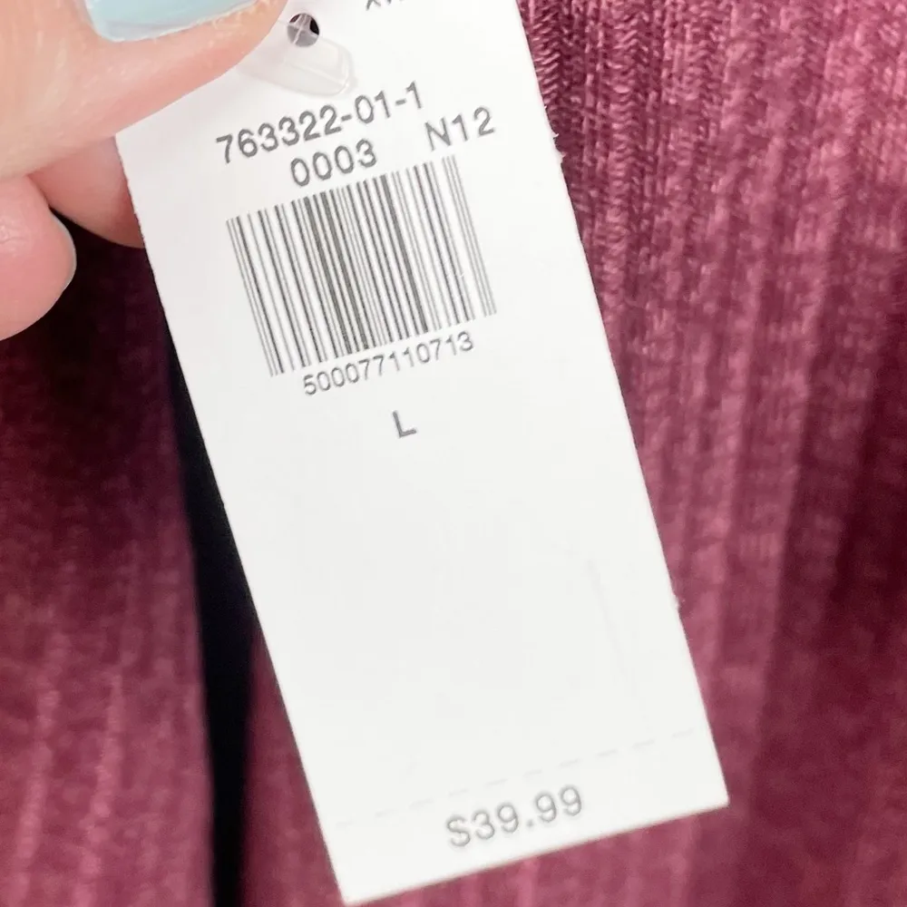 NEW Old Navy Rib-Knit Long-Sleeve Maxi Shift Dress Crimson Cranberry Size Large - Image 7