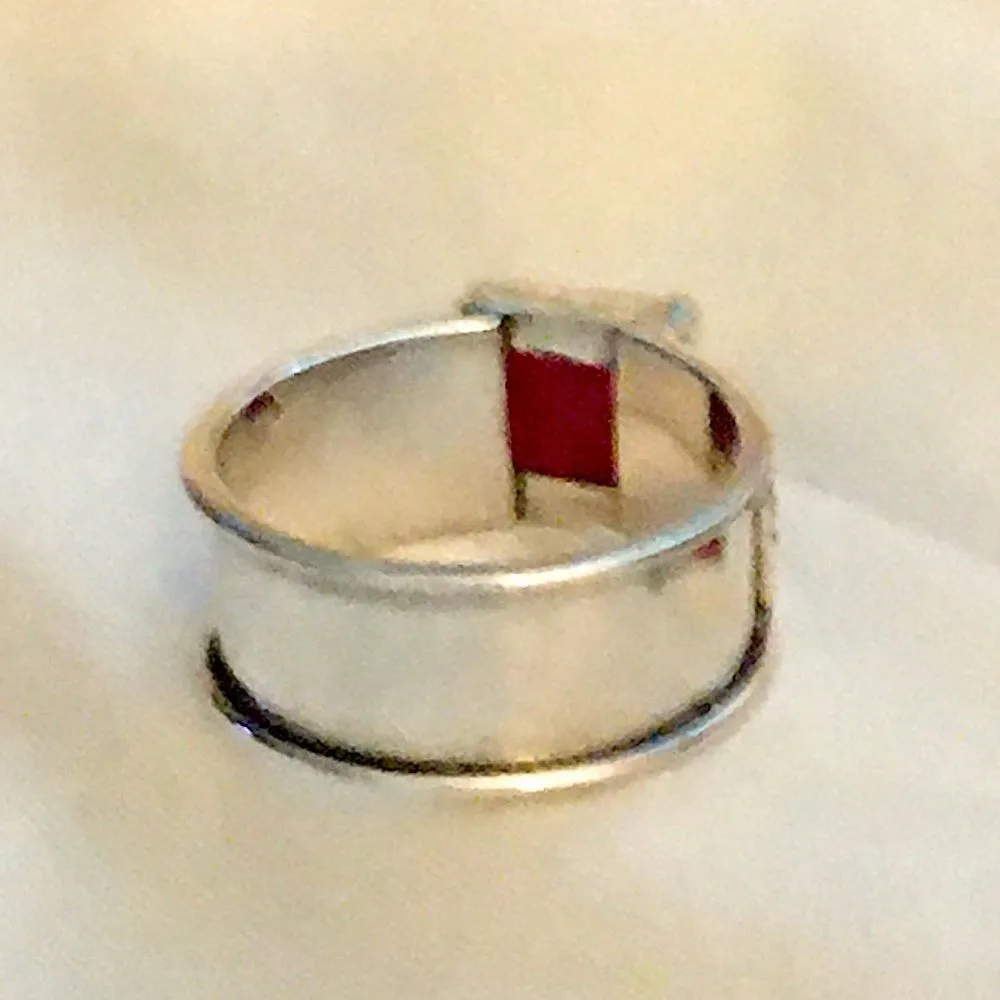 Vintage Carnelian Sterling Silver Filigree Cocktail Ring - Image 7