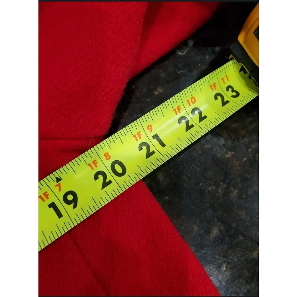 Vintage Central Park Women's Solid Red Long Sleeve Double Breasted Buttons Coat Size L - Image 7