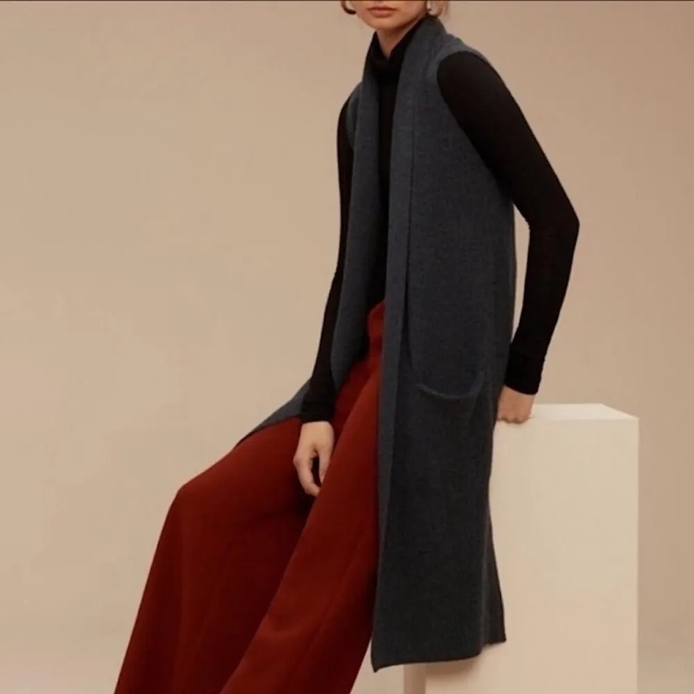 Aritzia Wilfred Long Line Open Front Sweater Cardigan Wool/Mohair Sz XS Dunkirk - Image 2