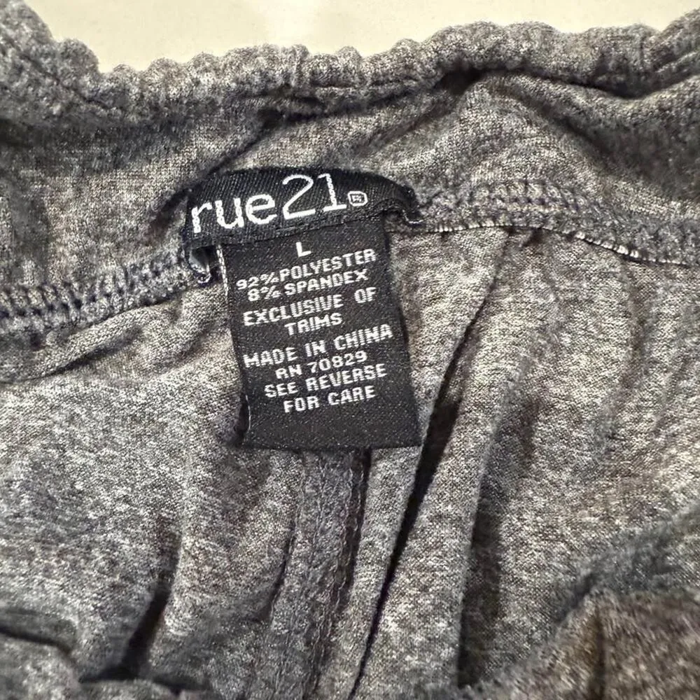 Rue 21 High Waisted Cozycore Gray Leggings Women’s Size Large Loungewear Casual - Image 3