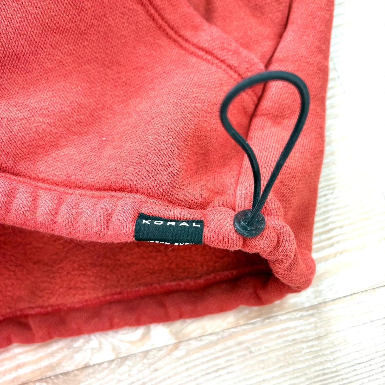 Koral Cropped‎ Pullover Hoodie | Brick Orange Size Medium - Image 4
