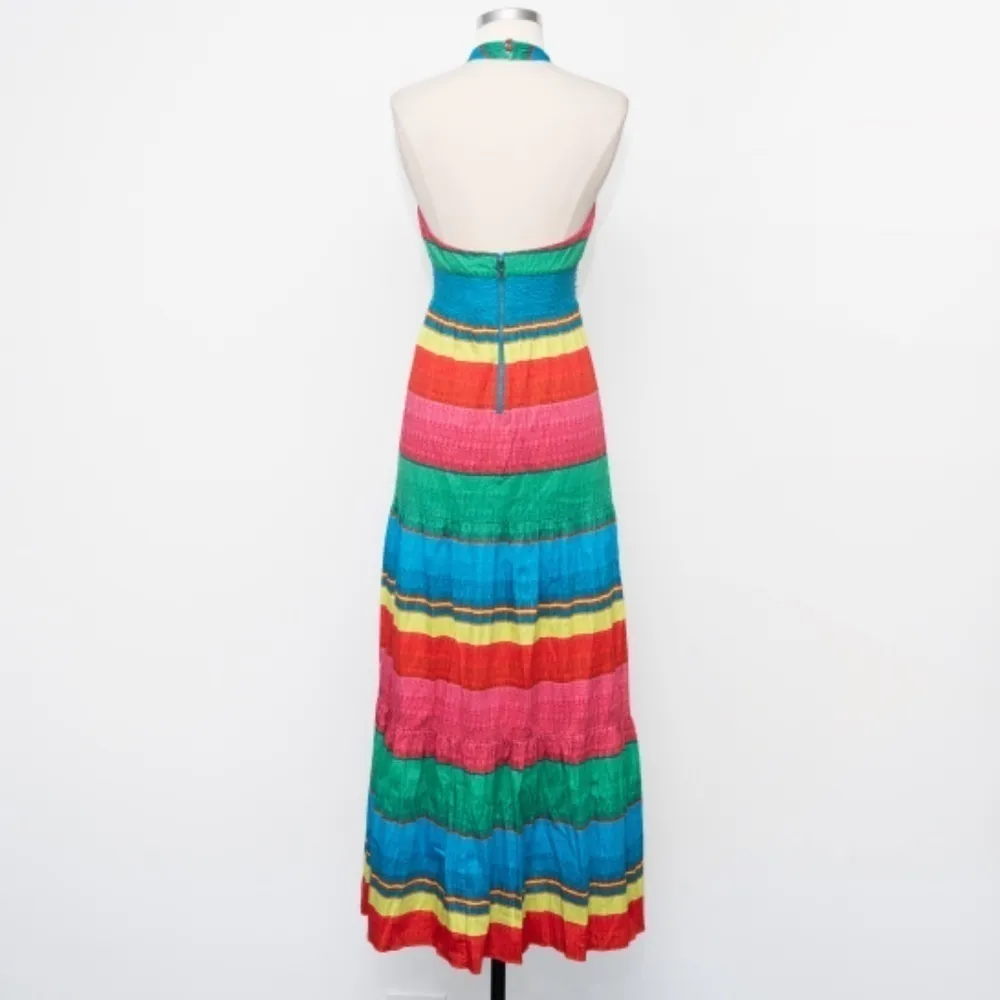 Alice and Olivia Lyndon Striped Halter Maxi Dress - Image 3