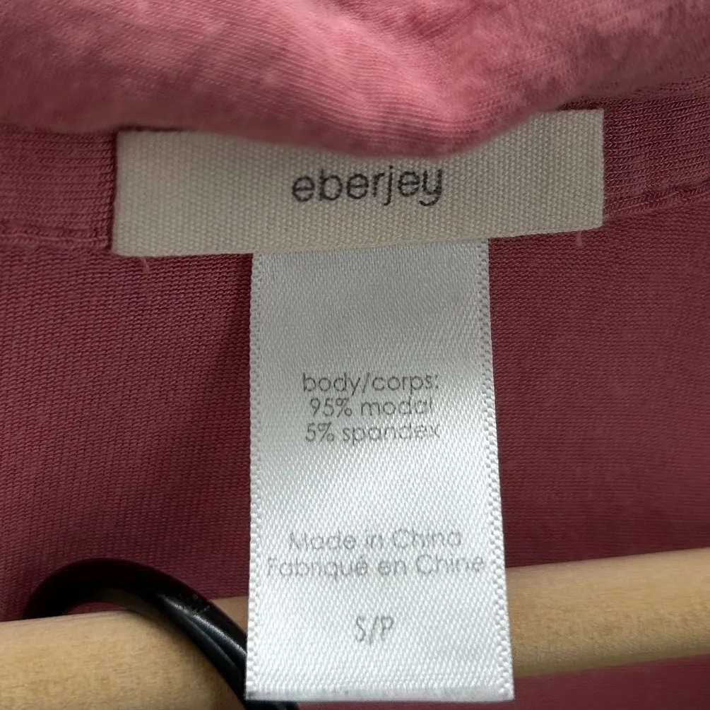 Eberjey Rose Pink Modal Spandex Pajama Set Sleepwear Top Pants Women's Small - Image 3