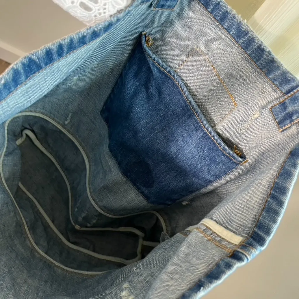 American Eagle  Denim Jean Shoulder‎ Tote Bag - Image 4