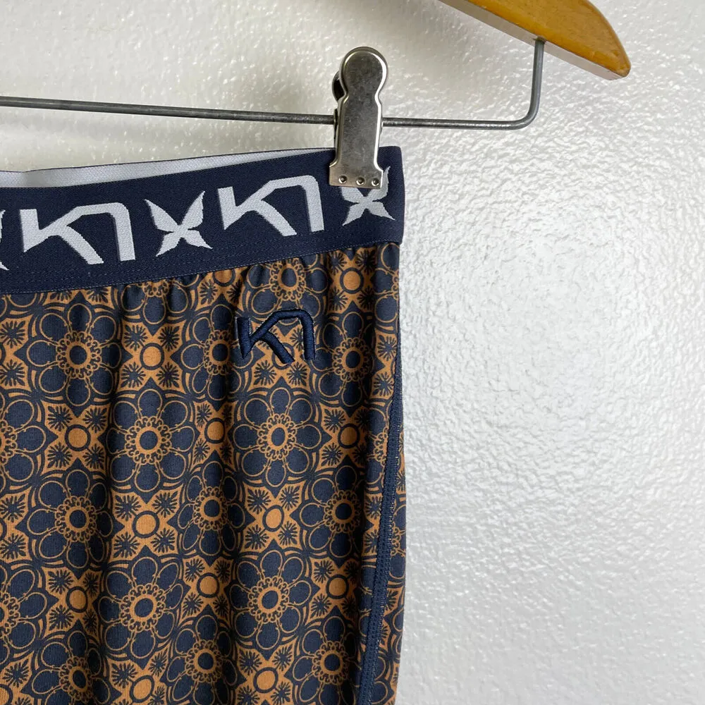 Kari Traa Leggings Small Womens Printed Hiking Running Jogging Outdoors Camp Orange - Image 4