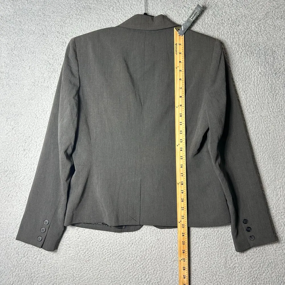 Evan-Picone Blazer Womens 8 Gray One Button Stretch Blazer Career Professional - Image 8