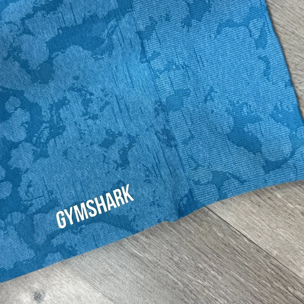 Gymshark Adapt Seamless High Rise‎ Ankle Leggings Blue Camo Small - Image 4
