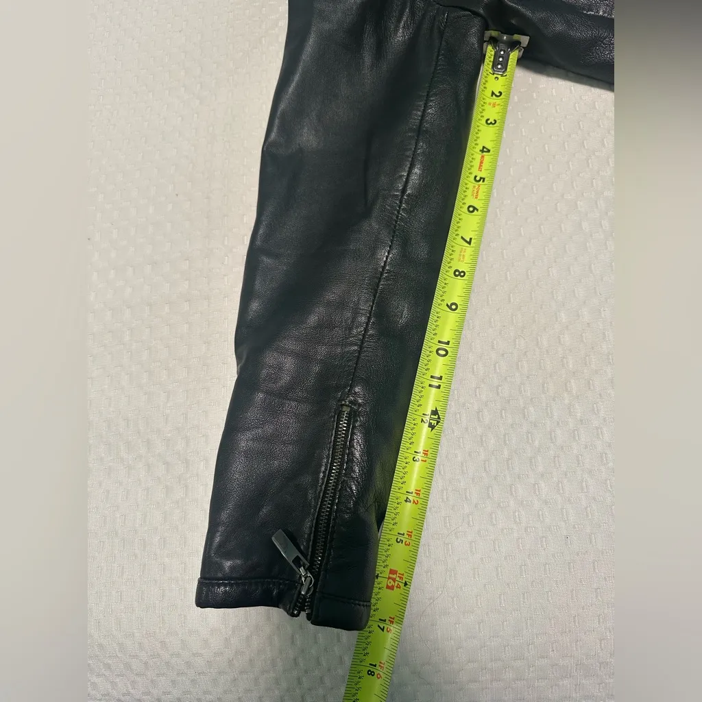 CiTY DKNY Black Leather women Jacket size 6 - Image 12