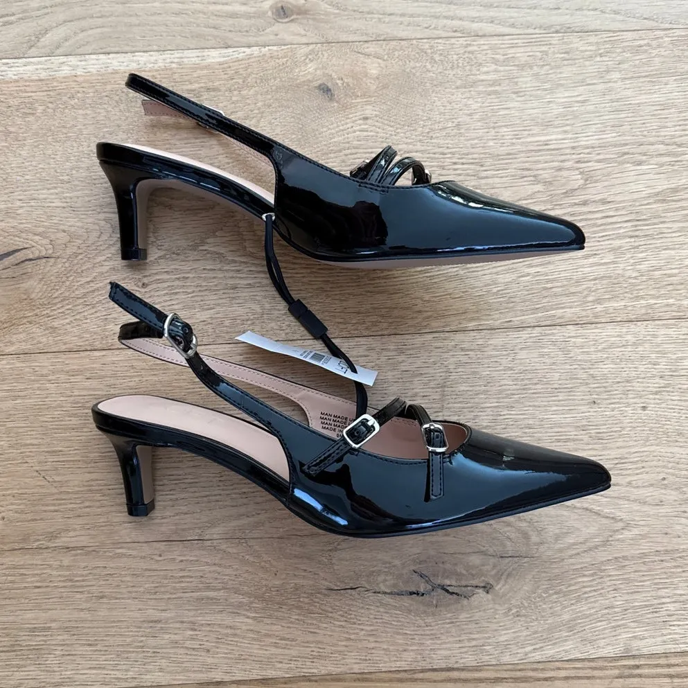 LOFT Pumps Buckle Strappy Slingback Size US6 Black - Image 2