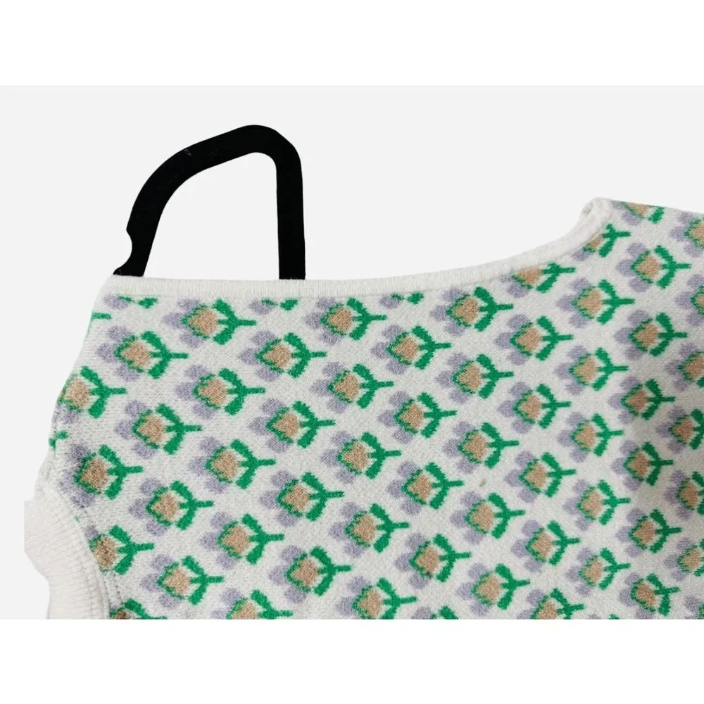 Maeve Anthropologie Flower Sweater Shirt Size XS Cropped Sleeveless Sweater - Image 4