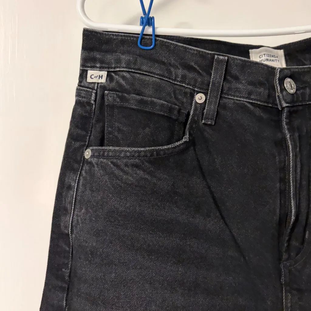Citizens of Humanity Isola jeans black size 28 cropped boot raw hem designer - Image 5